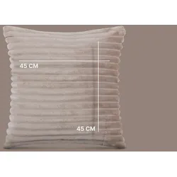 Bestlivings Dekokissen 45x45cm ( Hellbraun ) Cord Optik - Kuschelig weicher Bezug mit Reißverschluss - Kissen - Öko Tex - Sofakissen, Dekokissen
