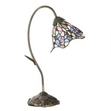 5LL-6311 Tiffany-Tischlampe-Tischleuchte Blume Blüte Clayre & Eef / Lumilamp