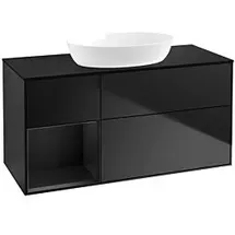 Villeroy & Boch Finion Waschtischunterschrank FA62PDPD 120cm, Abdeckplatte black matt, Regale Black matt lacquer, Black matt lacquer
