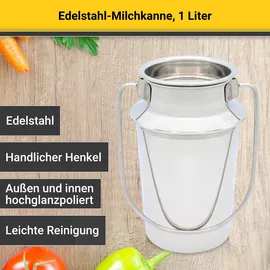 Krüger Milchkanne Edelstahl rostfrei, 1,0 l