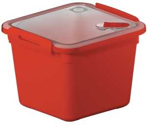 Rotho MEMORY Mikrowellendose, papaya rot, Mikrowellen-Behälter zum Aufwärmen, Transportieren oder Frischhalten, Fassungsvermögen: 1,6 Liter