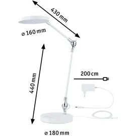 Paulmann Numis 78011 LED-Tischlampe LED Schreibtischleuchte White Switch incl. 1x11 Watt dimmbar Weiß