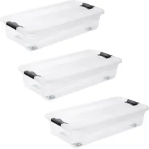 KEEEPER Aufbewahrungsbox Konrad 79,5 x 39,5 x 18 cm 3-tlg. transparent