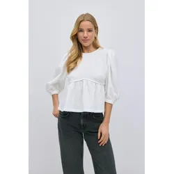 Gina Tricot - Peplum blouse - Blusen - Weiß - S - Dame - Weiß - S