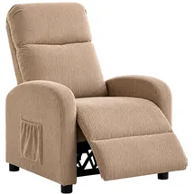 Hti-Living Liegesessel Jasna Cord 66,5 x 103 x 70 cm Braun mit Relaxfunktion