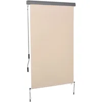 Outsunny Windschutz 120 x 200 cm Weiß Aluminium