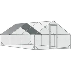 PawHut Hühnerstall mit Plane bunt 300L x 600B x 200H cm