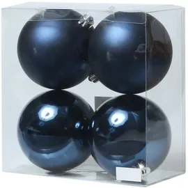 MARELIDA Christbaumkugeln Weihnachtskugeln bruchfest 10cm blau 4er Set