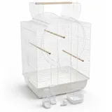 Zoopaul Vogelkäfig XXL EMMA Cabrio weiß Wellensittiche Kanarien Badehaus usw.