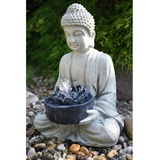 HEISSNER Teichfigur Buddha Grau 37x31x50 cm