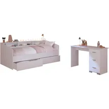 Parisot Jugendzimmer-Set "Sleep 41", weiß, B:113cm H:82cm T:203cm, Holzwerkstoff, Schlafzimmermöbel-Sets, Rückwände der Fächer am Bett drehbar