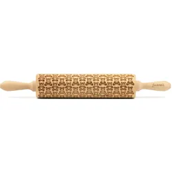 Teigroller FOLKROLL "3D-Motiv-Teigrolle", braun, L:43cm, Buchenholz, Teigroller, Teddybären