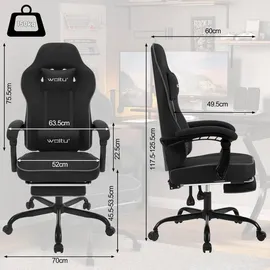 Woltu Gaming-Stuhl Schwarz