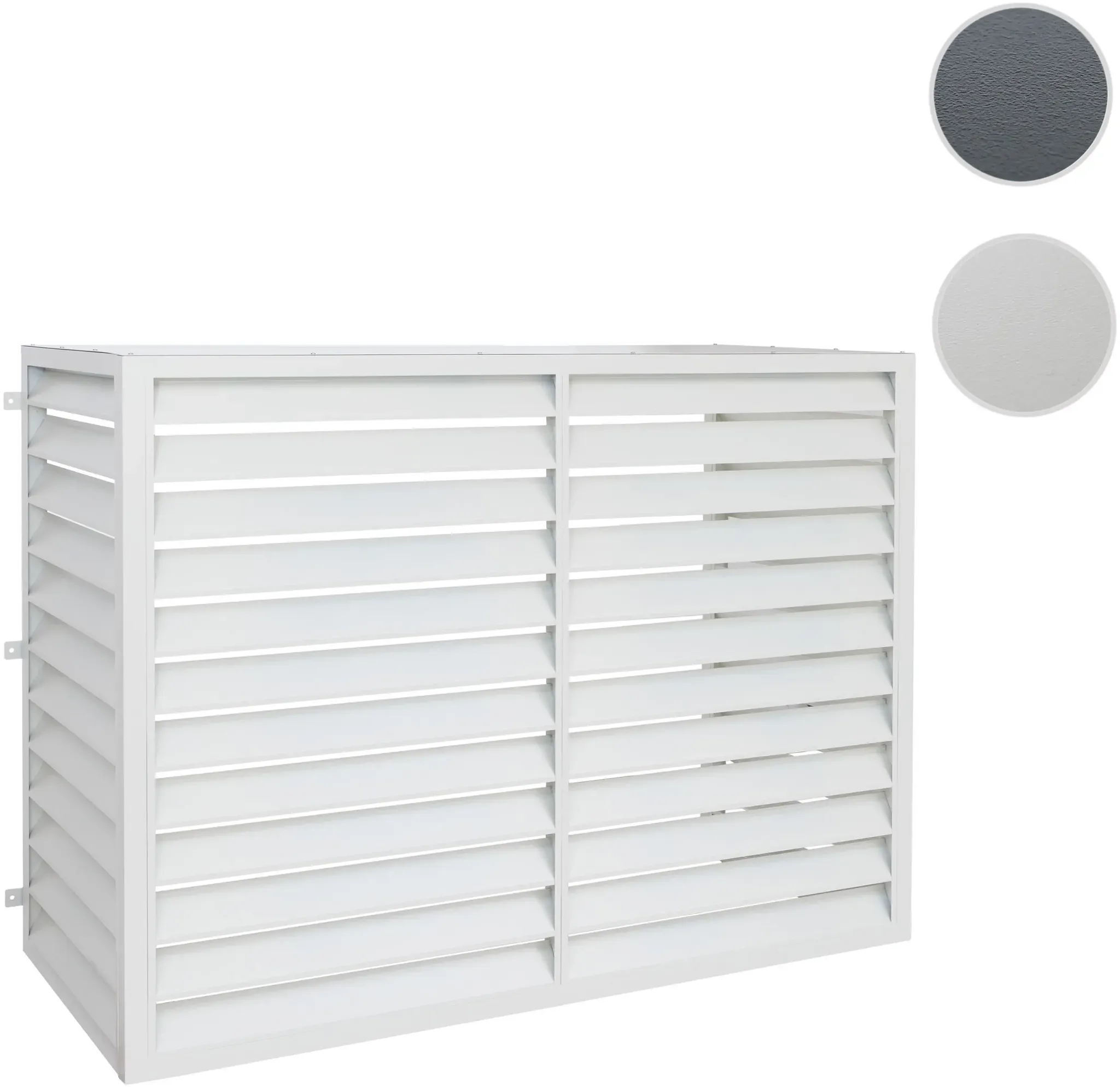 Verkleidung für Klimaanlage/Wärmetauscher HWC-O43, Abdeckung Schutzgitter, Metall 132x175x75cm ~ grau-weiß