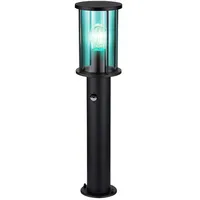 GLOBO Stehleuchte Edelstahl Wegeleuchte Sensor Gartenlampe Außenlampe schwarz Rauchglas
