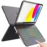 Tastatur Hülle für iPad A16 Hülle mit Tastatur iPad Hülle mit Tastatur 11 Hülle mit Tastatur für 10 & 11 Generation (2022/2025), mit Bluetooth Tastatur und Multi Touch Touchpad, 360° Drehbar, QWERTZ