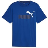 Puma Herren T-Shirt - ESS+ Essentials 2 Col Logo Tee, Rundhals, Kurzarm, uni Blau (Cobalt Glaze) S