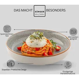 sänger geschirr Sänger Pastaschalen Set Rio Perlgrau, Teller, grau