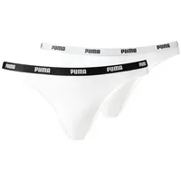 PUMA Damen Iconic Bikini 2P Unterwäsche, White, L (2er Pack) - L