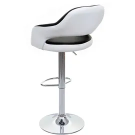 Mendler Barhocker 2er Set drehbar höhenverstellbar Kunstleder schwarz-weiß