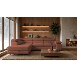 storez24 Eckcouch Textil 3-Sitzer Rosa