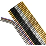 Personalisiertes, wiederverwendbares Metall-Strohhalm-Set, individuelle Partygeschenke, Hochzeitsgäste, gravierte Edelstahl-Trinkhalme, umweltfreundliche Strohhalme (20 Stück)