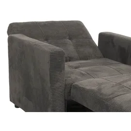 MCW Schlafsessel MCW-L90, Klappsessel Gästebett Relaxsessel, Liegefläche 200x100cm Stoff/Textil Cord ~ dunkelgrau