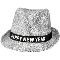 Boland 13450 - Hut Sparkling Happy New Year, Silber