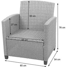 Mendler HWC-F10 Lounge-Set grau-braun