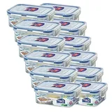 Lock & Lock Frischhaltedose rechteckig transparent 13,5 x 10,2 x 5,2 cm 0,35 l 12-teiliges Set