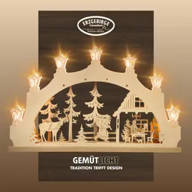 Weigla LED Schwibbogen/Lichterbogen"Weihnachtsabend" 7 flg. Erzgebirge garantiert