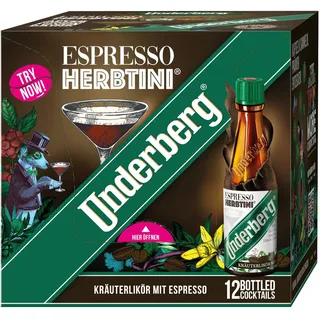 Underberg Espresso Herbtini - After-Dinner-Fusion-Drink - Kräuterspirituose mit Espresso (12 x 0.02 l)