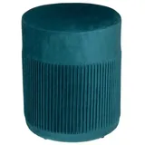 Atmosphera - Sitzhocker Nofy - Samt - blaugrün H. 38 cm - Blaugrün