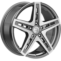 2DRV WH38 daytona grau hochglanzpoliert 9x20 ET42 - LK5/112 ML66.6 Alufelge grau