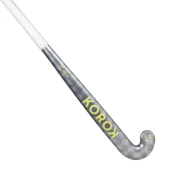 Feldhockeyschläger Jugendliche 20 % Carbon Korok Extra Low Bow - FH920 grau/gelb 34