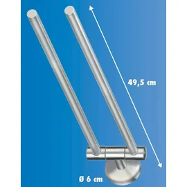 Trendline Handtuchhalter Edelstahl gebürstet Simple Round 2-armig