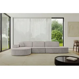 altdecor Ecksofa Ottomane Links MARI-L2 - 328x171x79 cm Hellbraun Velours