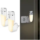 NORTHPOINT LED Orientierungsleuchte 2er-Set mit Bewegungsmelder – Nachtlicht mit Induktionsladung, Taschenlampenfunktion, Dämmerungssensor & Notlicht – auch als mobile Leuchte nutzbar