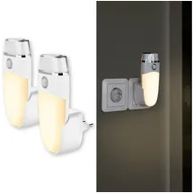 NORTHPOINT LED Orientierungsleuchte 2er-Set mit Bewegungsmelder – Nachtlicht mit Induktionsladung, Taschenlampenfunktion, Dämmerungssensor & Notlicht – auch als mobile Leuchte nutzbar