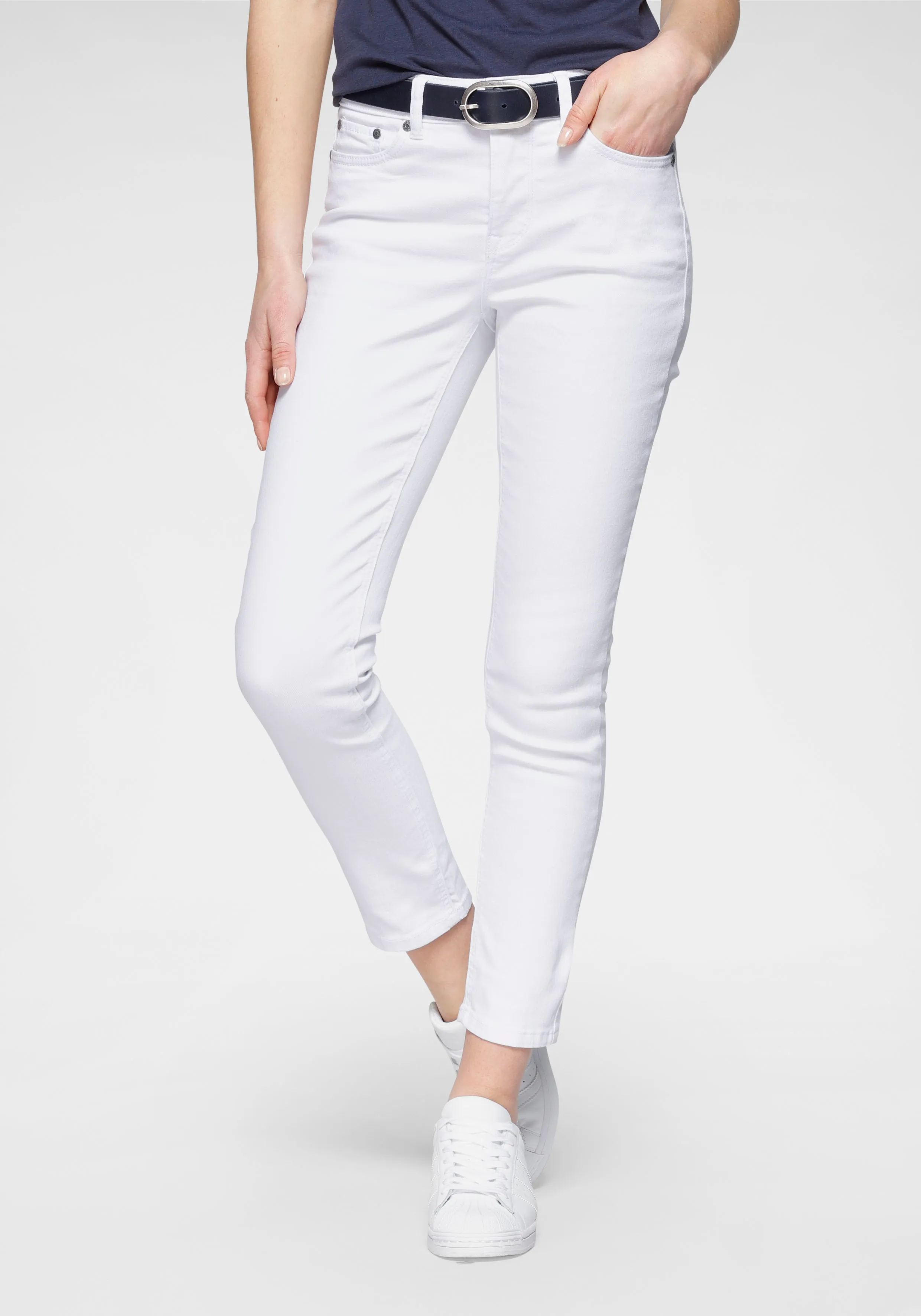 Arizona 7/8-Jeans »Shaping«, eng anliegend, Röhrenjeans, Used-Waschung, High-Waist, 7/8-Länge Arizona white 48