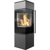 Freistehender Ofen KRATKI REN S Links 7kW Ø150 Schwarz Set - Schwarz