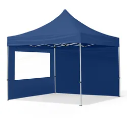 TOOLPORT  3x3m Aluminium Faltpavillon, inkl. 2 Seitenteile, dunkelblau - (59000)