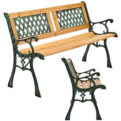 Juskys Gartenbank Sanremo – 2-Sitzer Sitzbank mit Armlehnen & Rückenlehne – 122x54x73 cm