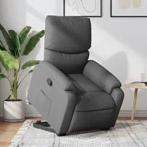 vidaXL Relaxsessel mit Aufstehhilfe Polyester 99 x 99 x 99 cm Dunkelgrau elektrisch