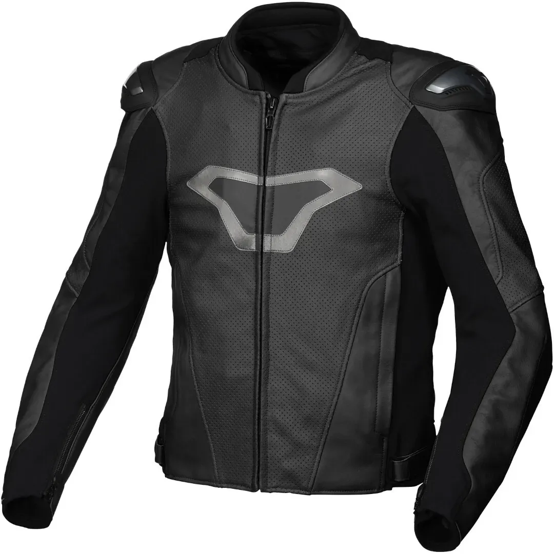 Macna Aviant Air perforierte Motorrad Lederjacke, schwarz, Größe 48 für Männer