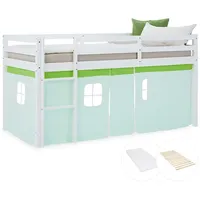 Homestyle4u Hochbett 90x200 cm, Kinder- & Jugendzimmer, Kindermöbel, Kinderbetten,
