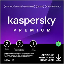Kaspersky Lab Kaspersky Premium 2025 3 Geräte / 1 Jahr ESD