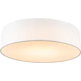 Qazqa - Modern Deckenleuchte I Deckenlampe I Lampe I Leuchte weiß 40 cm inkl. LED - Drum LED I Wohnzimmer I Schlafzimmer - Textil Rund - Weiß