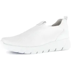 Slip-On Sneaker GABOR, Damen, Gr. 39, weiß, Textil, Kalbsleder, unifarben, sportlich, Schuhe, Slipper, Halbschuh mit Best Fitting für komfortable Passform