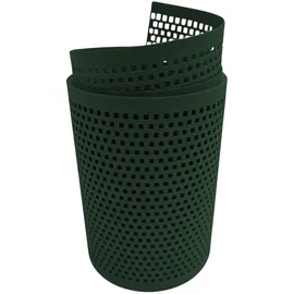 zaun|zu® Sichtschutz Rille Gelocht Quadrat-Muster 255 x 0 cm Tannengrün Metall 2 St.
